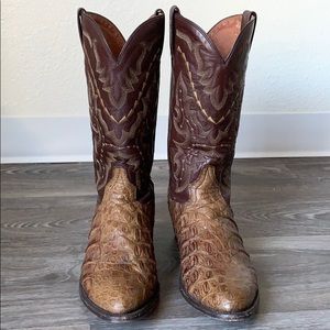 Vintage Dan Post Genuine Leather & Caiman Boots